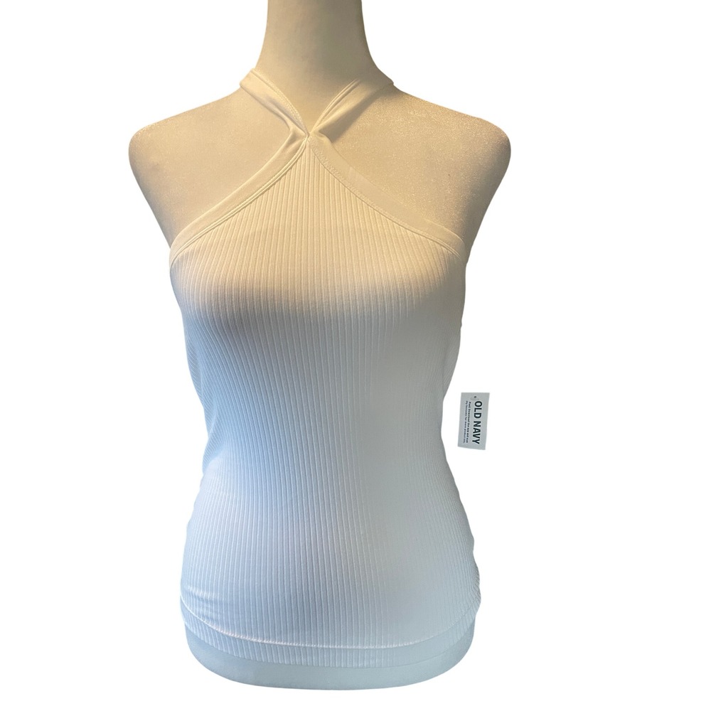 Womens Ribbed‎ Shelf Bra Cami Y2K Tank Size M White Minimalist Edgy Indie